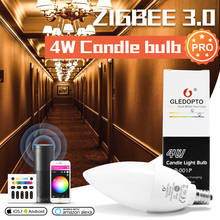 GLEDOPTO ZIGBEE RGB WW Smart Candle Bulb Pro E14 E12 4W Remote Control ZIGBEE RGBCCT LED 220V E14 Light Lamp Hub Alexa Echo Plus 2024 - buy cheap