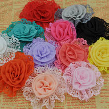 20PCS Large Trim Chiffon Ribbon Bows Flowers Appliques Wedding 85MM A261 2024 - buy cheap