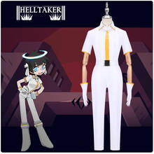 Helltaker Azazel Cosplay Costume Uniform Blazer Vest Shirt Pants Tail Ears Halloween for Adult the curious angel DemonOutfit 2024 - buy cheap