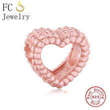 FC Jewelry Fit Original Brand Charm Bracelet Bangle 925 Sterling Silver Rose Gold Heart Contas Beads For Making Berloque DIY 2024 - buy cheap