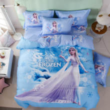 Blue Frozen Elsa Princess comforter bedding sets queen size bedspread for Adult girls bedroom cotton quilt duvet covers 3D print 2024 - buy cheap