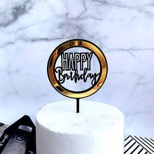 Двухслойный акриловый Топпер для торта «сделай сам» на день рождения, золотистый Топпер для торта на день рождения, Товары для детей, ранний день рождения 2024 - купить недорого