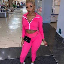 Casual Fitness Outfits Sporty Bodycon Tracksuit Women 2 Piece Set Crop Tops Leggings Sets Jogger Sportwear Sweat Suits Female 2024 - buy cheap