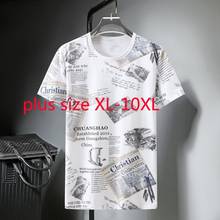 Camiseta masculina de algodão mercerizado, camiseta masculina super grande com gola redonda de manga curta, de tamanho grande 2024 - compre barato