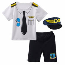 Baby Boys Pilot 2PCS Clothing Shorts Sets Infant Pirate Party Cosplay Clothes with Hat Funny Costume 2024 - buy cheap