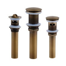 Antique Brass Pop Up Ralo Da Pia Do Banheiro Navio Flip Top Stopper Coador Coador Cozinha Bacia Drainer Com/Sem Overflow 2024 - compre barato