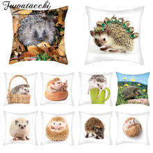 Fuwatacchi Cute Hedgehog Pillow Case Mini Animal Photo Pillow Cover Printed Square Cushion Cover for Home Sofa Decorative Pillow 2024 - buy cheap