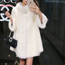 Casaco de pele falsa feminino, jaqueta espessa e elegante para inverno de 2020, nova moda de manga comprida, sobretudo 2024 - compre barato