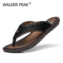 2021 Sandals Men Summer Breathable Flat Men's Slippers Shoes Beach Casual Leather Man Flip Flops Footwear Plus Size 46 Outdoor 2024 - buy cheap
