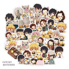40Pcs Anime Stickers Kimetsu No Yaiba Sticker Laptop Skateboard Suitcase Cute Cartoon Character Decals Guitar Luggage Kid Stiker 2024 - buy cheap