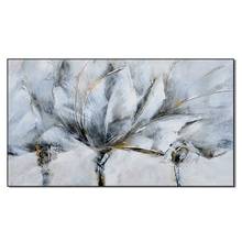 Textured Abstract White Flower Oil Painting Canvas Wall Art Hand Painted Oil Paintings Wall Picture Hangings Art For Living Room 2024 - buy cheap