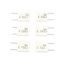 Resistor de cemento cerámico no inductivo, resistencia de 5W, 0,01, 0,05, 0,1, 0,15, 0,22, 0,25, 0,33, 0,5 ohm, 0.1R, 0.15R, 0.22R, 0.25R, 0.33R, 0.5R, 10 Uds. 2024 - compra barato