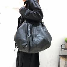 The New Large Leather Handbag for Women 100% Real Natural Cow Leather Casual Simple Design Large One-shoulder Portable Bag 2024 - buy cheap