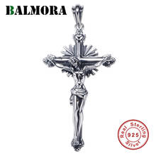 BALMORA 925 Sterling Silver Jesus Crucifix Cross Charm Pendants for Women Men Religious Christian Fashion Jewelry Without Chain 2024 - buy cheap