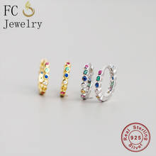 FC Jewelry-Pendientes de Aro para mujer, aretes de plata, oro, Color azul, verde, cristal, colgante, Piercing, fiesta, boda, 925 2024 - compra barato