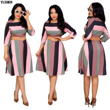 African Dresses For Women African Clothes Africa Dress Rainbow Stripe Print Dashiki Clothing Ankara Plus Size Africa Women Dress 2024 - buy cheap