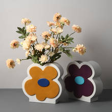 Nordic Ceramic Hand-painted Vase Living Room Flower Arrangement Creative Flower Desktop Home Art Living Room Decoration Pots 2024 - buy cheap