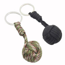 40pcs/lot Weaving Umbrella Rope Steel Ball Keychains Self Defense Survival Emergency Parachute Cord Knot Outdoor EDC Paracord 2024 - buy cheap