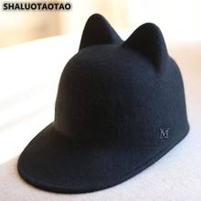 SHALUOTAOTAO 100% Wool Baseball Cap For women's Autumn Winter Fashion Lovely Ear Equestrian Hat Trend Lady Brands Snapback Caps 2024 - buy cheap