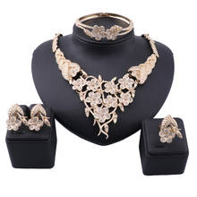 Wholesale African Beads Jewelry Set Nigerian Woman Wedding jewelry set Brand Dubai Gold Color Crystal Jewelry Sets 2024 - buy cheap