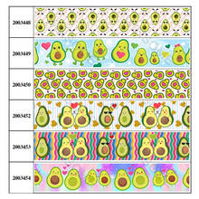 5 ярдов корсажная/атласная лента с принтом авокадо 22 мм/25 мм/38 мм/50 мм/75 мм для DIY головной убор подарок банты для волос 2024 - купить недорого