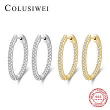 Colusiwei Fashion 925 Sterling Silver Round Earrings Micro-Inlaid Small Zirconia Hoop Earrings for Women Wedding Banquet Jewelry 2024 - buy cheap