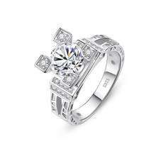 SA silbears-Anillo de Plata de Ley 925 con diseño de Torre Aifei para mujer, sortija de boda con diamantes Mosang, tamaño 6 7 8 2024 - compra barato