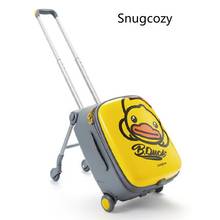 Snugcozy Suitcase can Riding Children's baby foldable trolley case Multifunction Spinner brand Travel Rolling Luggage 2024 - buy cheap