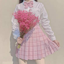 NEW HOT [Teenage Girl's Mind] JK School Uniform Pink Plaid Skirt For Girls Summer High Waist Pleated Skirts Women Dress Students 2024 - buy cheap