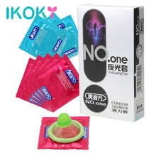 IKOKY Ultra Thin Ejaculation Delayed Night Glowing  8 Pcs/Box with Lubricated Luminous Cock Condom Latex Penis Sleeve 2024 - buy cheap