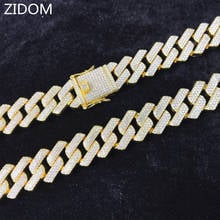 Men Hip Hop Chain Necklace 20mm Width Rhombus Cuban Chains Iced Out Bling Necklace HipHop Fashion Jewelry Gift 2024 - buy cheap
