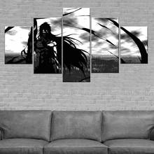 Quadros de tela para parede 5 peças, arte hd impressões pôsteres anime bleach ichigo kurosaki pinturas decoração para casa para meninos sala 2024 - compre barato