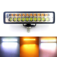 Barra de luz LED antiniebla de advertencia, luz amarilla y blanca de 20W para SUV, ATV, todoterreno, motocicleta, camión, remolque, 4x4, accesorios para coche, 12V 2024 - compra barato