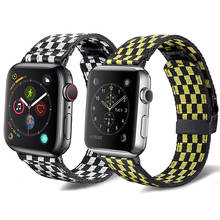 Checkered Style Nylon Band For Apple Watch 6 Strap 38mm 40mm 42mm 44mm Watchband iWatch Bracelet Series 1 2 3 4 5 SE 2024 - buy cheap