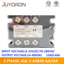 JUYORON Three Phase JGX-3 4840AA/DA Solid State Relay SSR with for 3phase SSR Heat Sink 40A input 3-32VDC 90-280VAC 24-480A AC 2024 - buy cheap