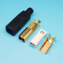 10 комплектов, позолоченный мини-USB штекер типа в, DIY склеивающий провод, USB разъем принтера с корпусом 2024 - купить недорого