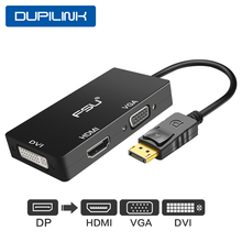 3 в 1 Displayport DP к DVI HDMI VGA адаптер папа к женскому 1080P HD Дисплей порт конвертер кабель для ТВ ПК Монитор Проектор 2024 - купить недорого