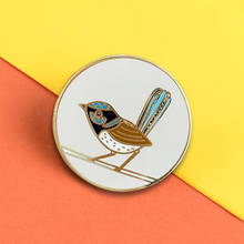 Australian superb blue fairy wren Bird brooch Unique gift Gift for valentine Jewelry enamel pin Accessory Decorate 2024 - buy cheap