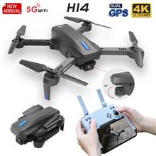 Rc zangão h14 gps 4k hd câmera dupla 2.4g/5g wifi fpv 75 graus de ajuste elétrico modo headless dobrável helicóptero quadcopter 2024 - compre barato