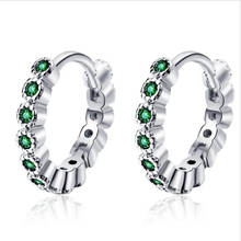 Everoyal Fashion Lady Gold Crystal Green Hoop Earrings Female Jewelry Trendy Silver 925 Sterling Earrings Women Accessories New 2024 - buy cheap