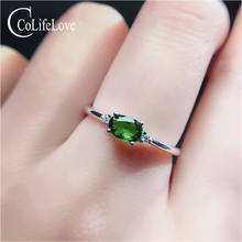 CoLife Jewelry-Anillo de plata de primera ley con piedras preciosas para mujer, sortija, plata esterlina 925, Diopside, Oficina 2024 - compra barato