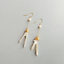 LiiJi-pendientes de perlas barrocas únicas para mujer, aretes de Plata de Ley 925 de color dorado y plateado, gancho hecho a mano, joyería delicada para regalo 2024 - compra barato