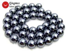 Qingmos Super Luster 8mm Round Natural Black Magnet Hematite Beads for Jewelry Making DIY Necklace Bracelet Earring Strands 15" 2024 - buy cheap