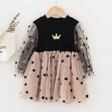 Baby Girl Dresses Long Sleeves Kids Dresses Cute Star Patten Tutu Dress For Girls Princess Dress For Wedding And Birthday Party 2024 - buy cheap