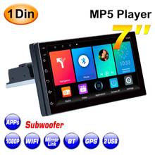 Radio Estéreo con GPS para coche, reproductor Multimedia MP5 con Android 10,0, 7 pulgadas, 1DIN, cuatro núcleos, ajustable, WIFI, Bluetooth, MirrorLink 2024 - compra barato