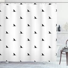 Conjunto de decoração para banheiro com estampa de animais do mar, cortina de chuveiro de barbatanas de tubarão, prancha de design minimalista de caça rápida 2024 - compre barato