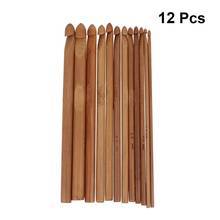 Juego de agujas de bambú de ganchillo para tejer, agujas de tejer con mango, herramientas para el hogar (3,0mm a 10mm), 12 Uds. 2024 - compra barato