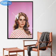 Cartaz de arte lana del rey pop música cantor cartazes e cópias decoração da parede arte da lona sala de pintura para casa 2024 - compre barato