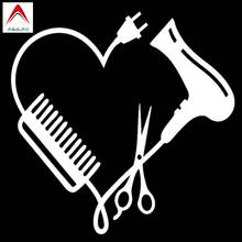 Aliauto Creative Car Sticker Hair Stylist Heart Comb Scissor Dryer Vinyl Accessories PVC Decal for Motorcycle Logan,13cm*13cm 2024 - buy cheap