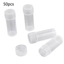 50 peças 5ml garrafa de amostra de plástico pequeno tubo de ensaio recipiente de armazenamento 2024 - compre barato